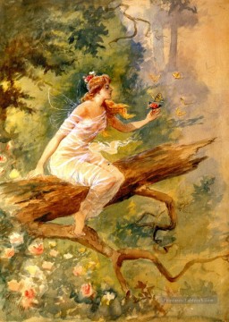 nymphe des bois 1898 Charles Marion Russell Peinture à l'huile